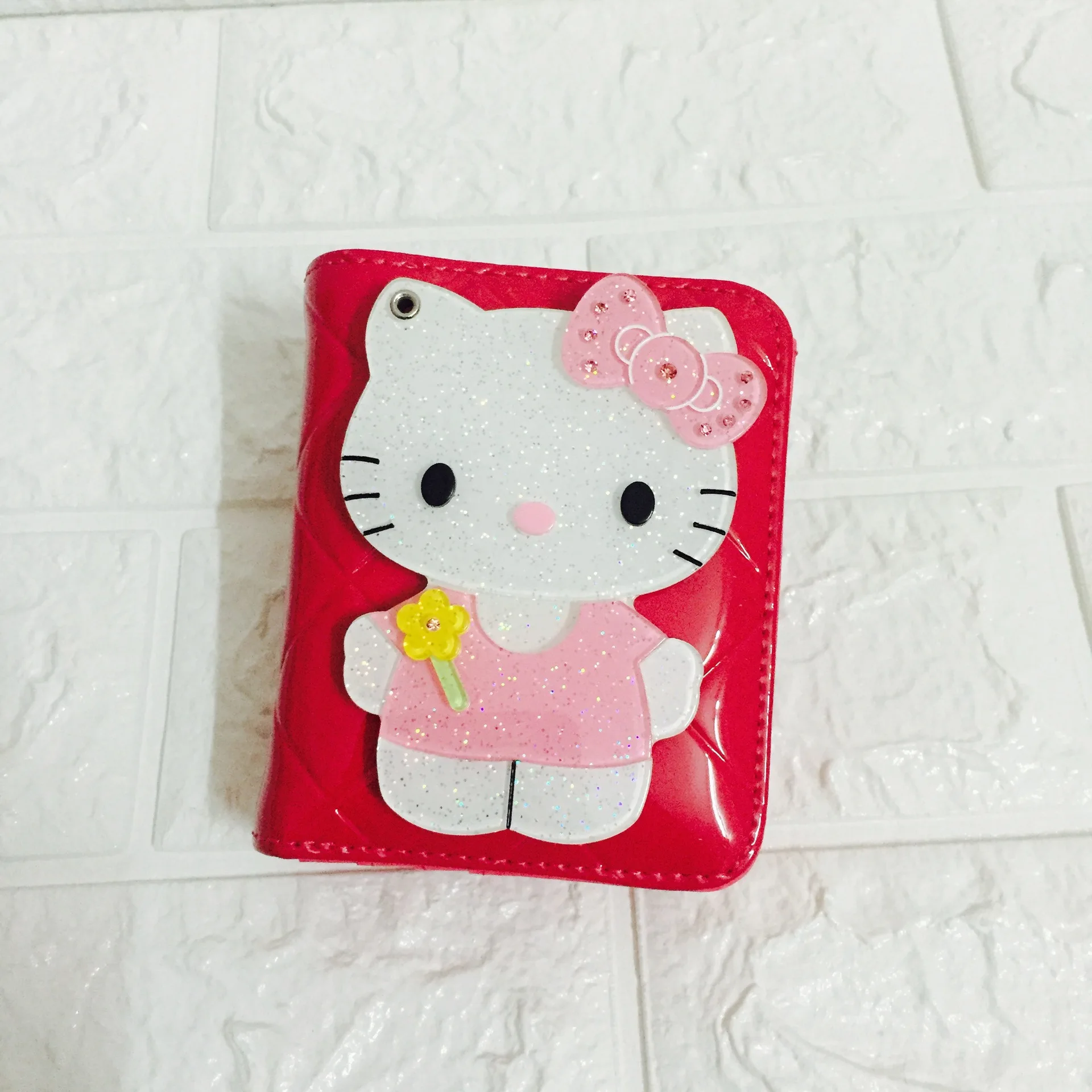 

New Cartoon Fashion Lovely Card Bags With Mirror Kitty For Womans Wallet