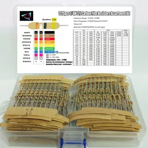 Набор резисторов 1220 шт. 14 Вт 5% 0,33 Ом-4,7 м ом 122 значений X 10 шт. резистор сопротивления в упаковке углеродная пленка набор резисторов коробка