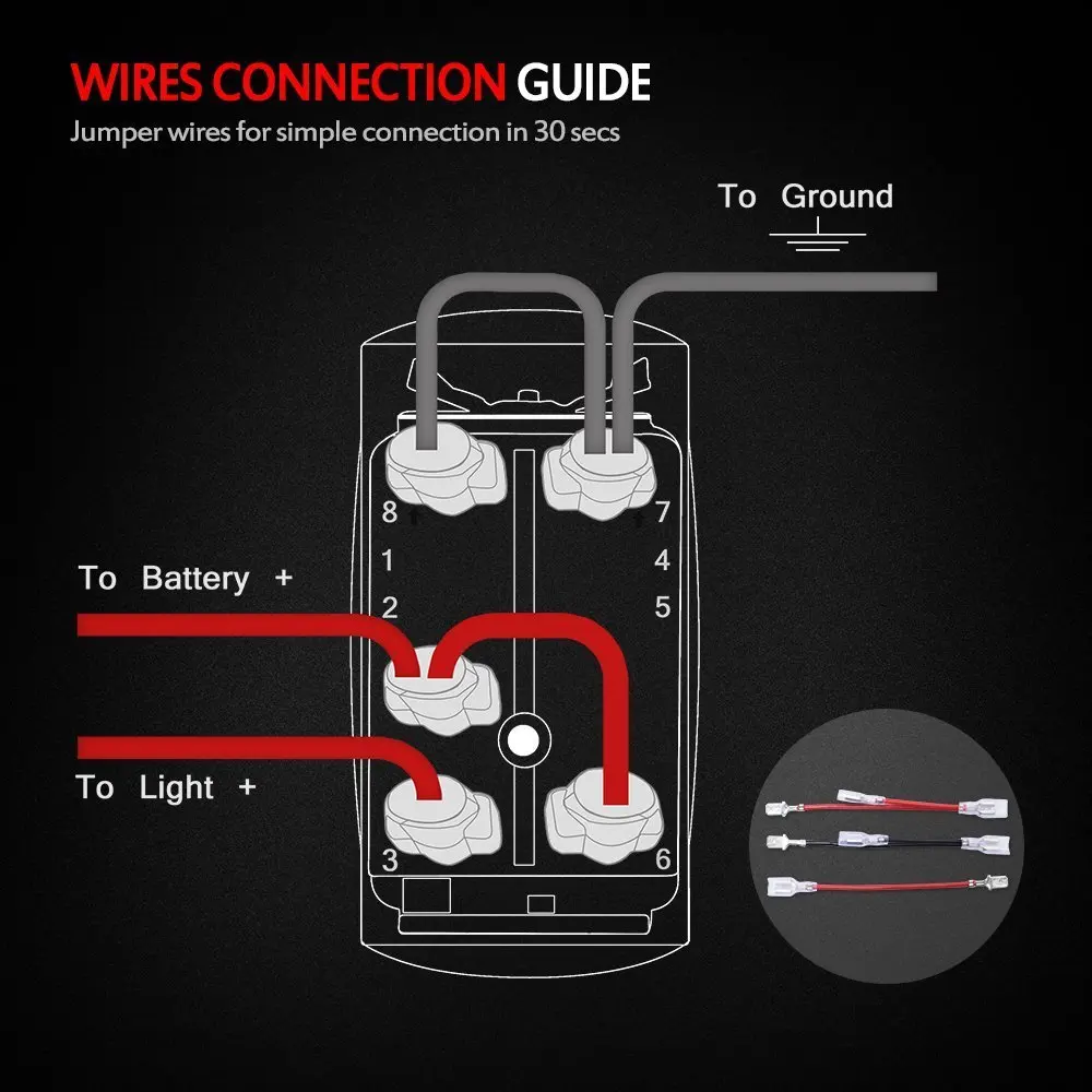 

Laser LED Light Bar Rocker Switch ON-OFF LED Light 20A 12V, 5pin, Blue