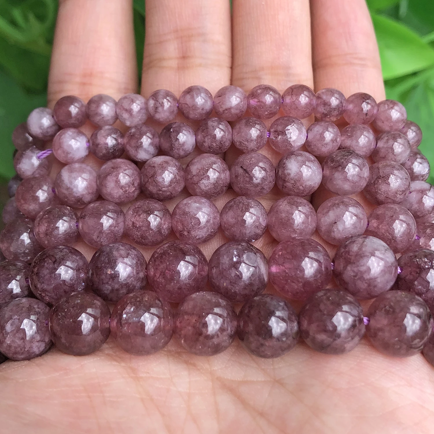 Бусины из натурального камня Lepidolite круглые бусины россыпью для изготовления