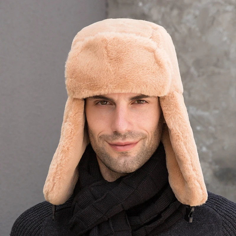 Зимняя теплая шапка-бомбер с шерстью для мужчин и женщин | Аксессуары одежды