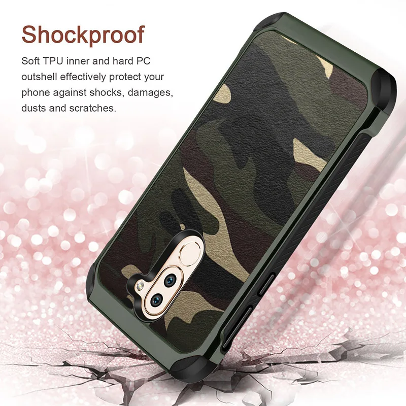 Армейский Ретро Камуфляжный противоударный армированный чехол для Huawei P30