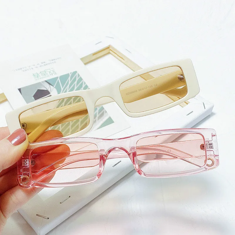 

Fashion hip-hop sunglasses retro rectangular sunglasses ladies small glasses jelly color glasses driving sunglasses UV400