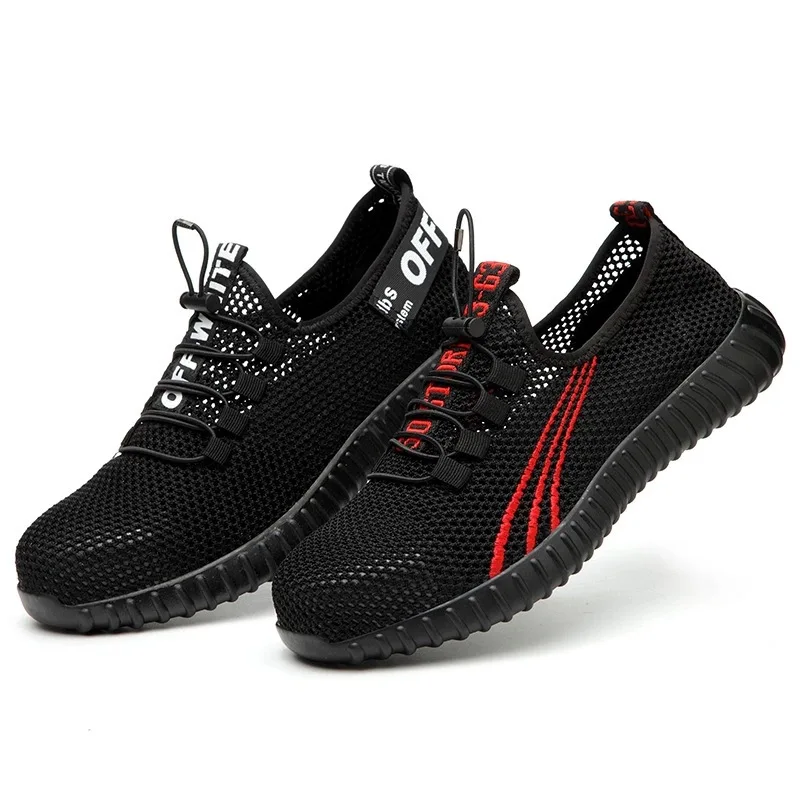 

Safety Shoes For Men 2021 New Breathable Mesh Work Shoes Anti-smashing Safety Boots Male Construction Work Mesh Sneakers
