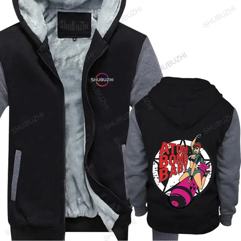 

Мужская толстовка с капюшоном, черная куртка на молнии, с принтом ATOM BOMB, детская зимняя Толстовка большого размера унисекс, верхняя одежда, К...