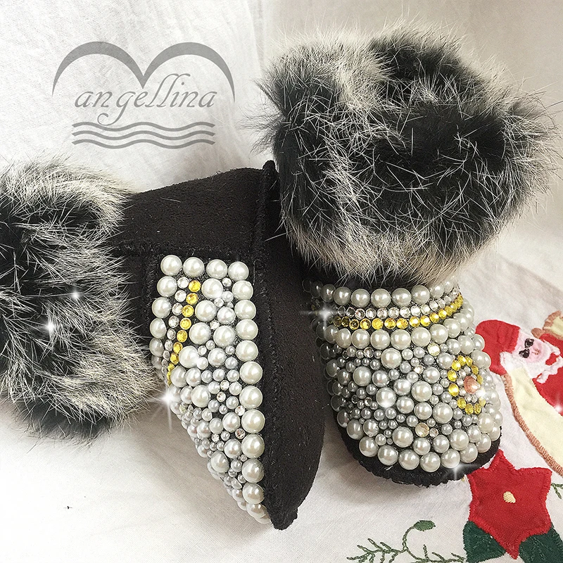 Ботинки для маленьких девочек зимние ботинки детей кожаные с овечьим мехом