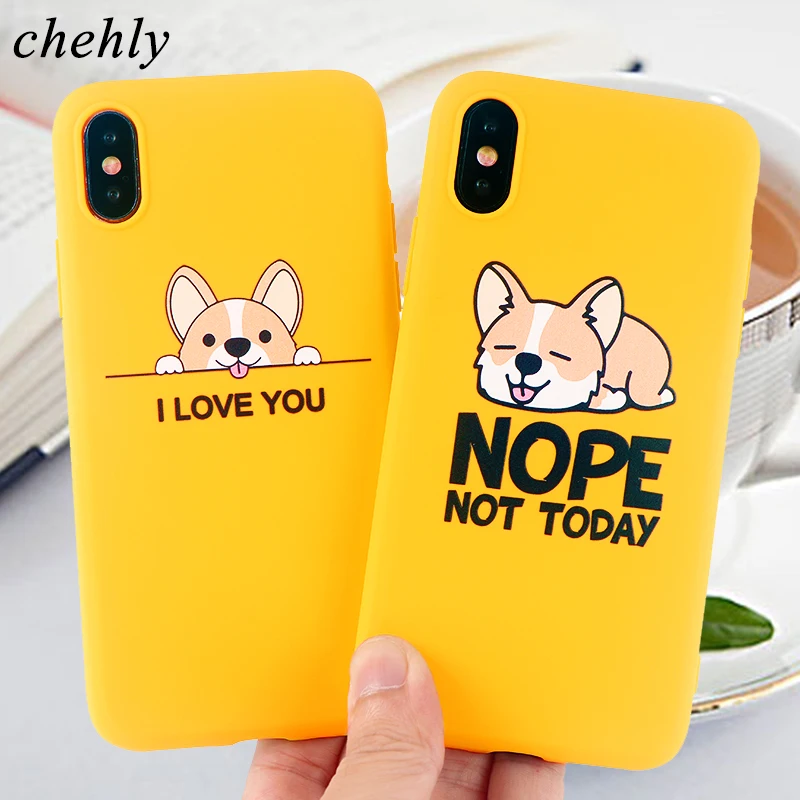 Забавный мультяшный чехол для телефона iPhone 6s 7 8 11 Plus Pro X XS Max XR Corgi чехлы собак