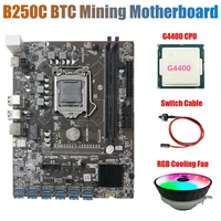b250c mining motherboard with rgb fang4400 cpuswitch cable 12 pcie to usb3 0 gpu slot lga1151 support ddr4 dimm ram