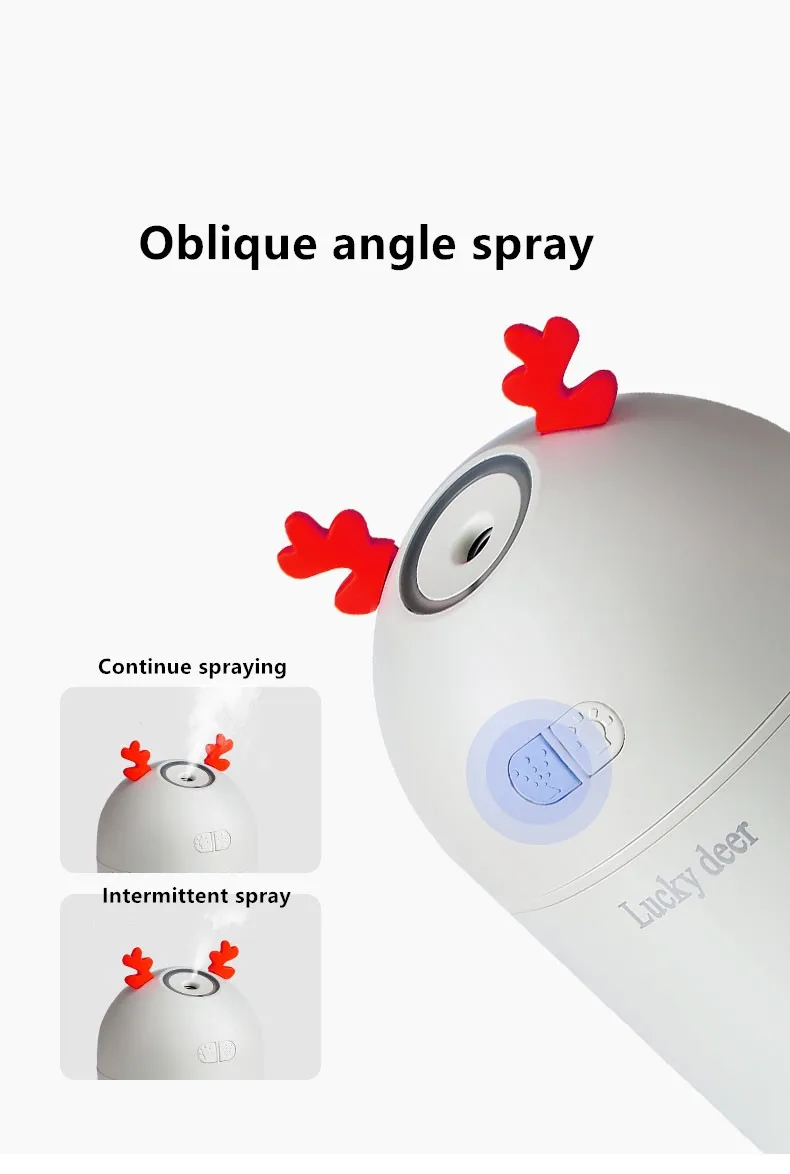 Портативный увлажнитель воздуха с оленем USB отрицательные ионы автомобильный