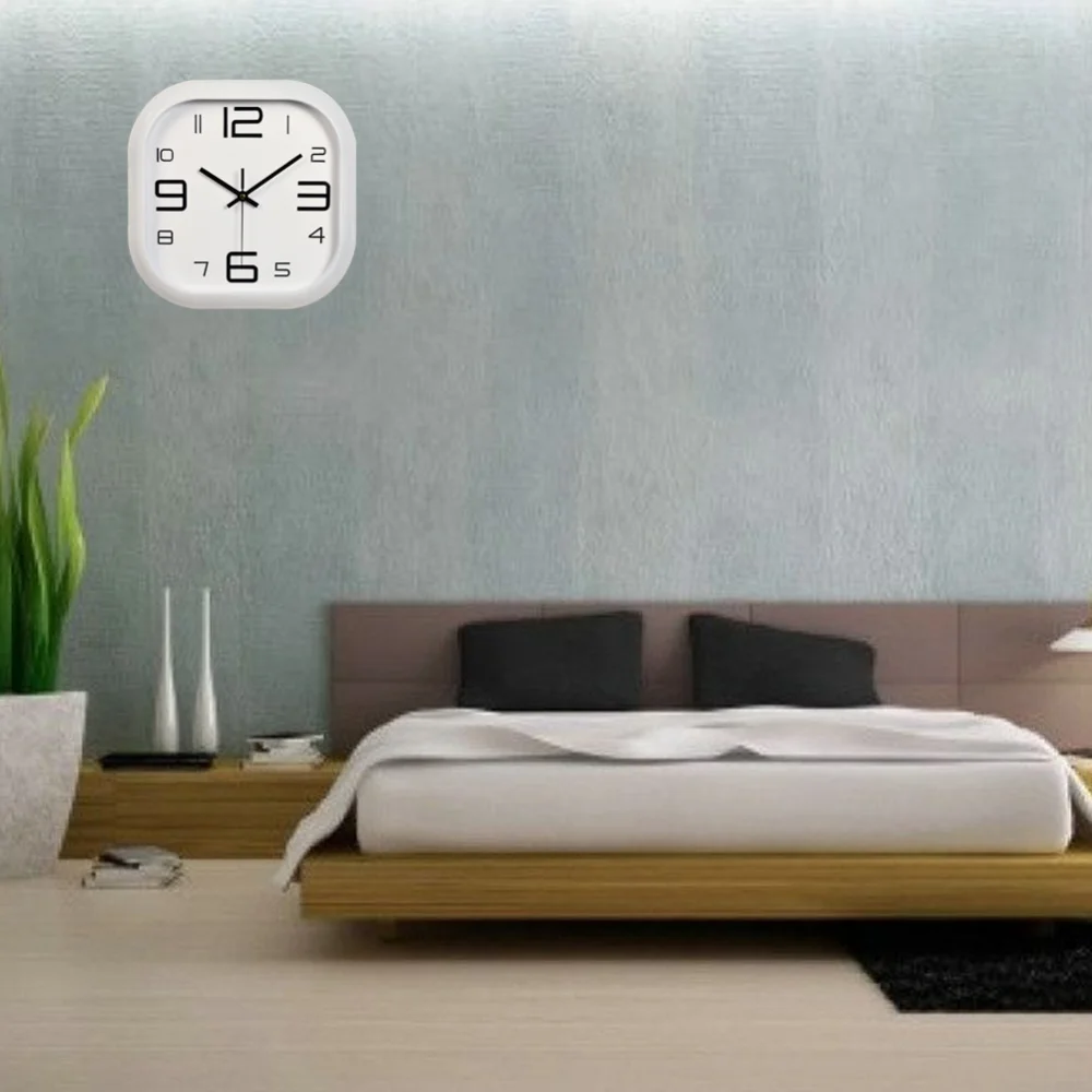 

12inch Square Wall Clock Simple Hanging Clocks Modern Decor for Living Room Bedroom Office