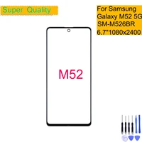 for samsung galaxy m52 5g touch screen panel front outer glass lens sm m526br sm m526brds front lcd glass replacement