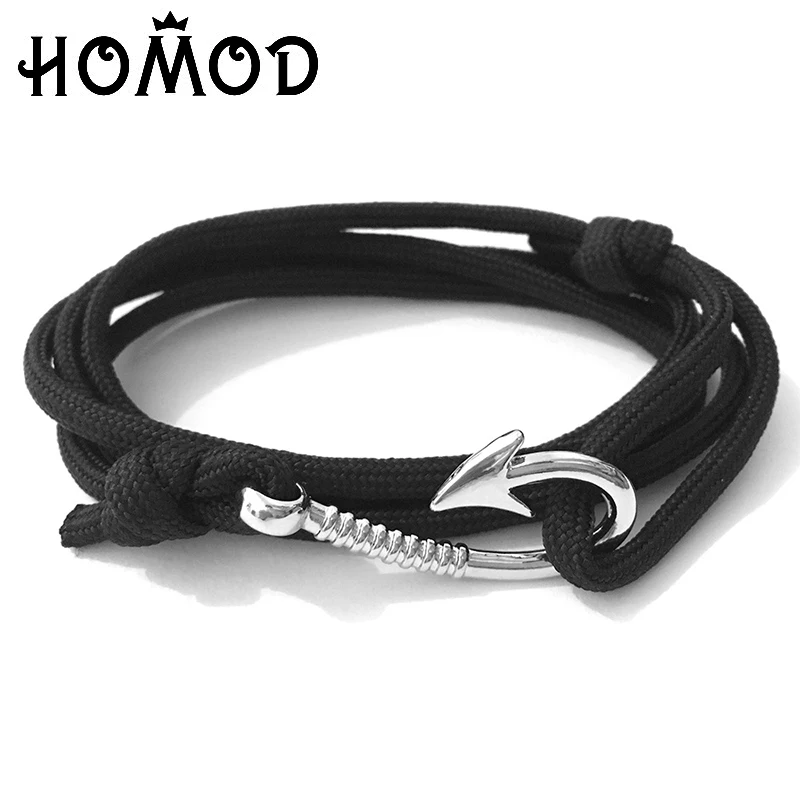 HOMOD браслет на запястье с крючком серебряного цвета фурнитурой в виде якоря для