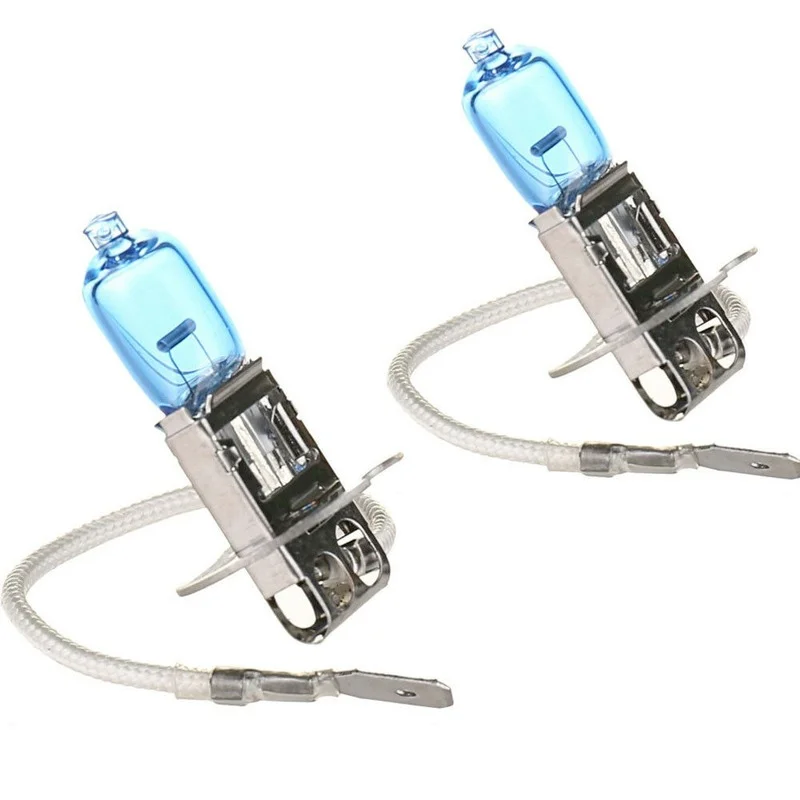 

2x H3 100W 12V 6000K Bright White Gas Halogen Headlight Light Lamp Bulbs