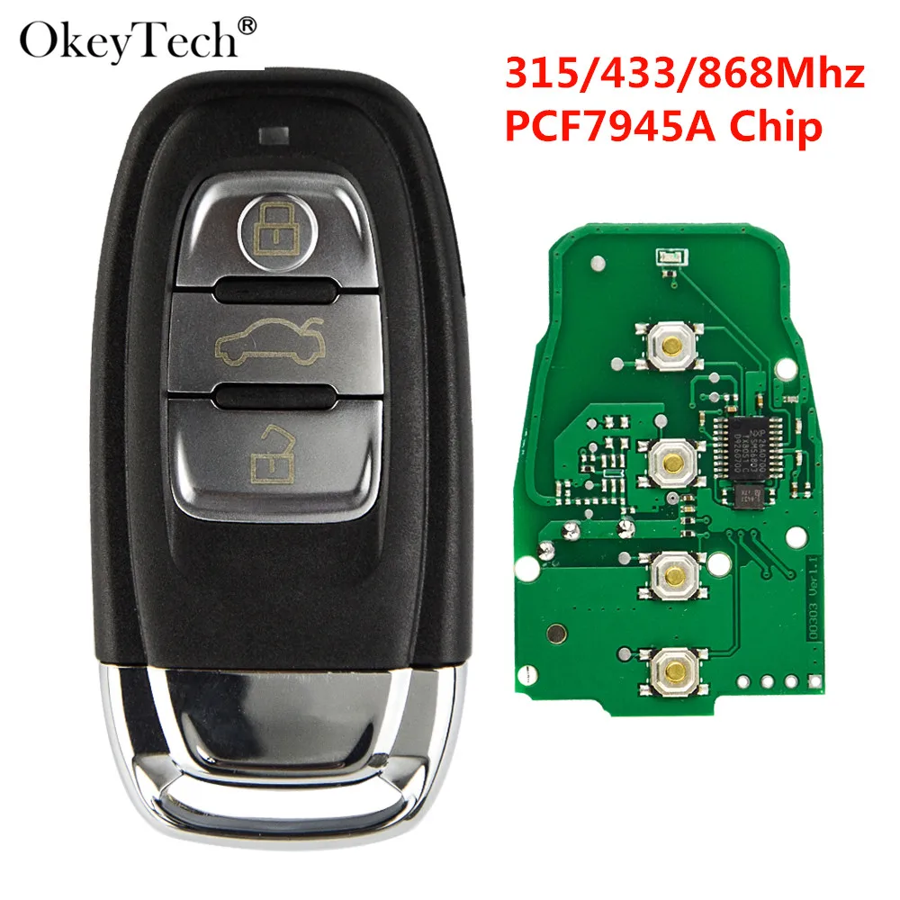 Ключ дистанционного управления для автомобильной смарт карты Okeytech с 3 кнопками