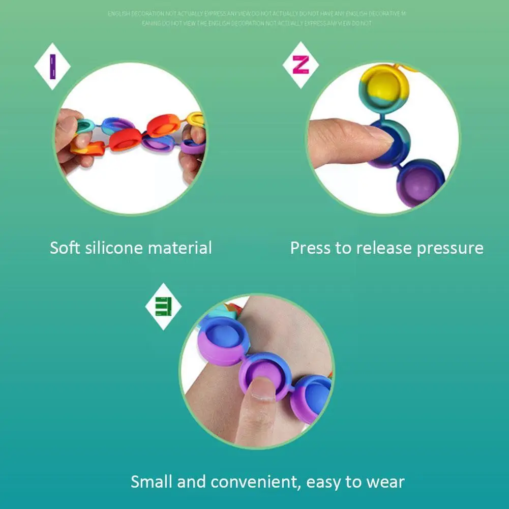 

Silicone Bracelet Decompression Puzzle Fidget Toy Portable Finger Bubble Silicone Soft Toy Decompression Music Wristband B8D8