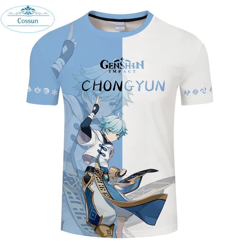 

2021 Games Genshin Impact 3d Print T Shirt Men Women Funny Shirts Unisex Summer Print Tops Tee kid adult couple shirt