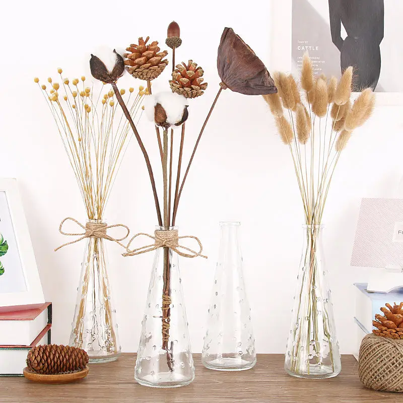 Скандинавское стекло прозрачная ваза Обои для рабочего стола Украшение сушеные