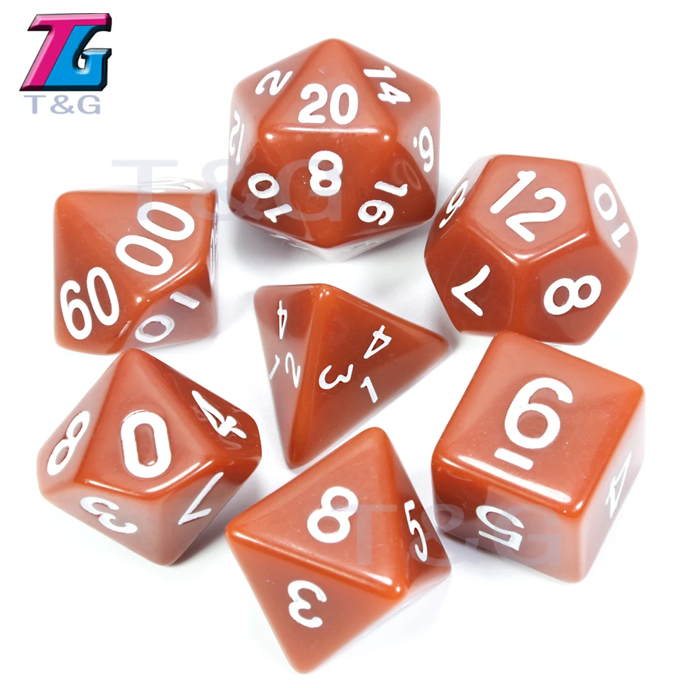 Одежда высшего качества 7 шт./компл. акриловые многогранные TRPG игры для Подземелья и Драконы непрозрачные D4-D20 Multi по бокам кости Pop для игровая
