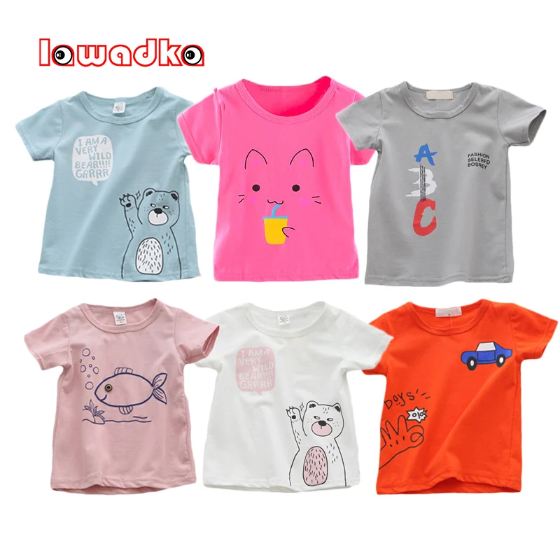 

Lawadka Summer Baby Girls Boys T-shirts Cotton Short Sleeve Clothes Tops Casual Children's Clothing Outfits Age for 6M-24M