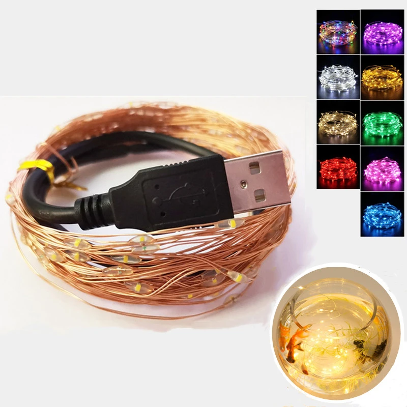 

20M 200LEDs 10M 100LEDs USB LED String Lights Waterproof Copper Wire Garland Fairy Christmas Decoration Party Wedding Lighting