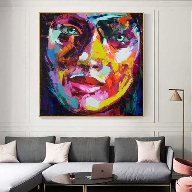 Ручная роспись франшиза ниелли палитра нож портрет лицо картина маслом фигурка