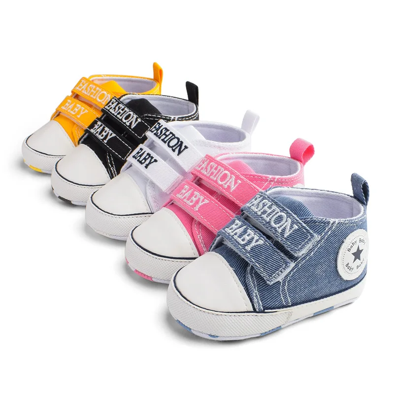 

Брендовые новые кроссовки для новорожденных детей, для маленьких мальчиков, парусиновые кроссовки с мягкой подошвой, модная детская обувь, ...