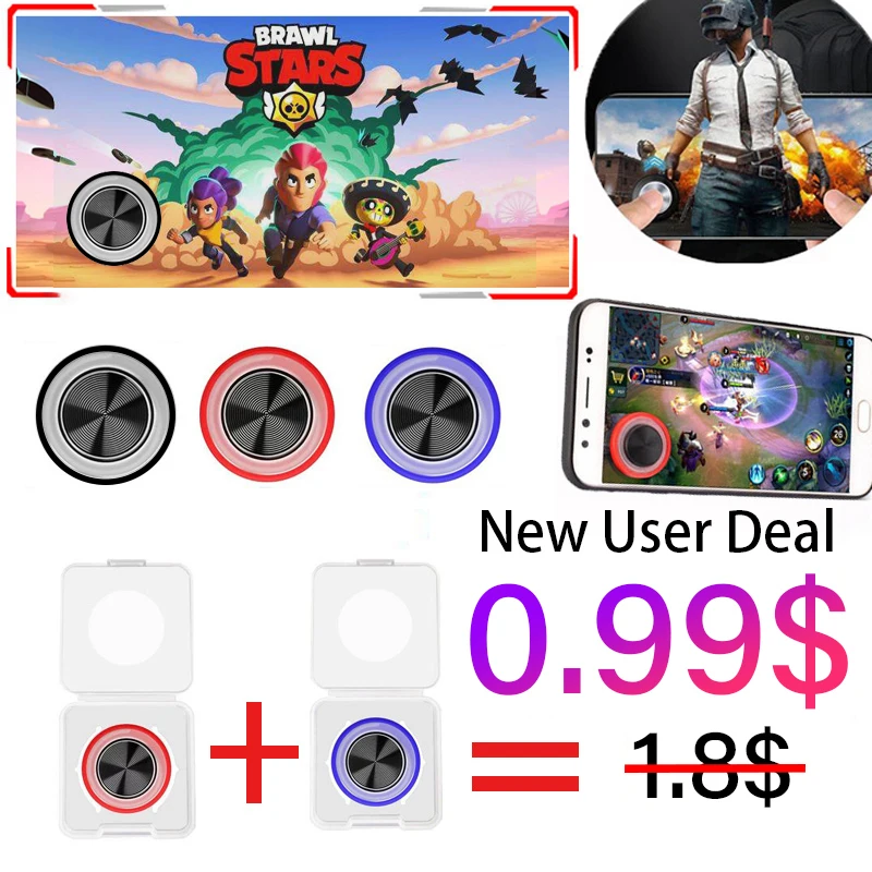 2 шт круглый игровой джойстик для мобильного телефона металлическая кнопка PUBG