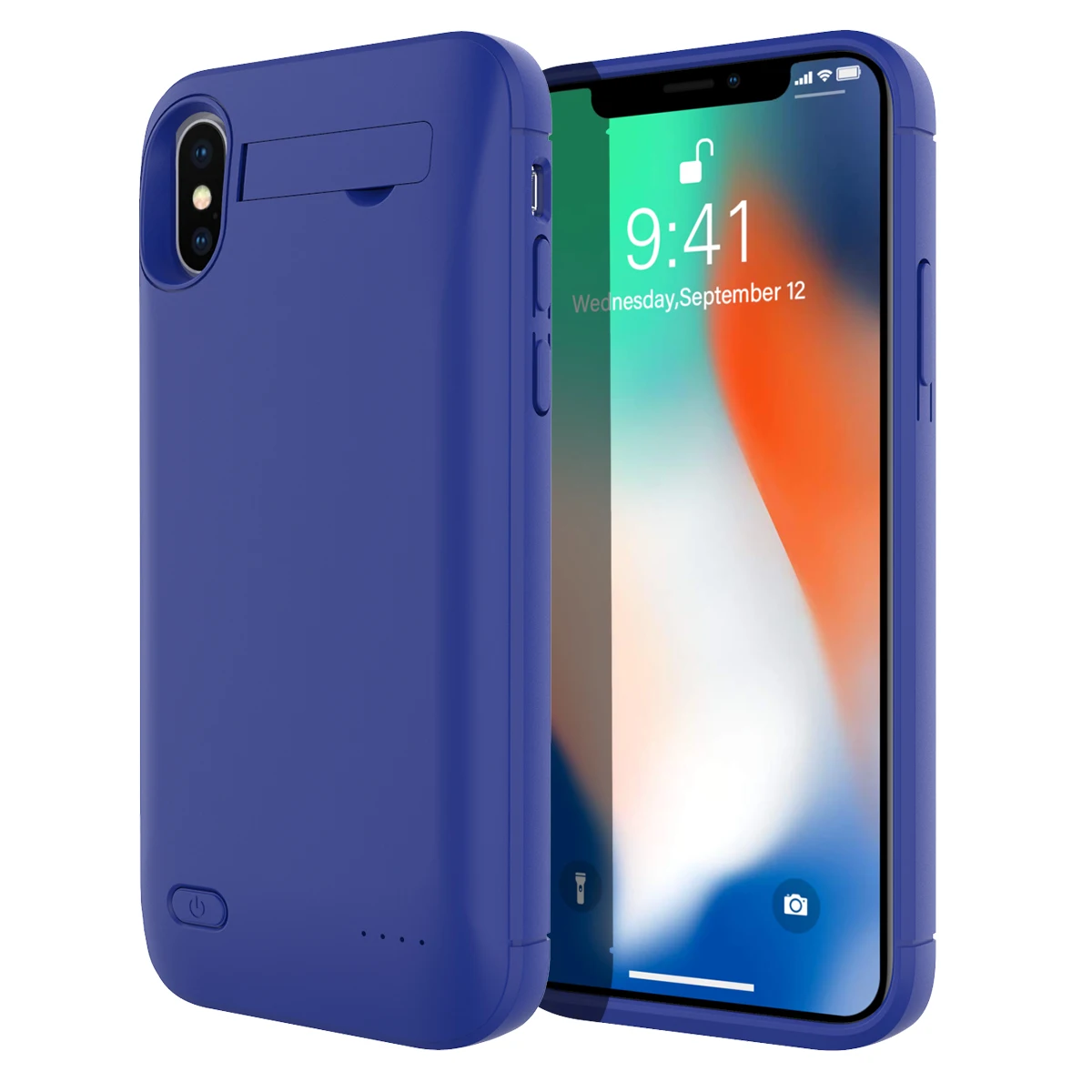 iPhone X XS Blue Для iPhone 7 8 X XS Max XR чехол для зарядного устройства 4000 мАч внешний резервный блок питания защитный чехол для зарядки 7 Plus 8 plus чехол - Цвет: iPhone X XS Blue
