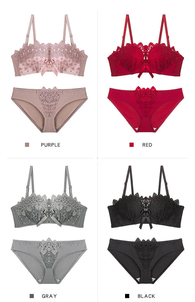 Roseheart летние женские модные красные фиолетовые беспроводные сексуальные комплекты нижнего белья, хлопковые трусики, Мягкие Бесшовные комплекты бюстгальтеров нижнее белье A B