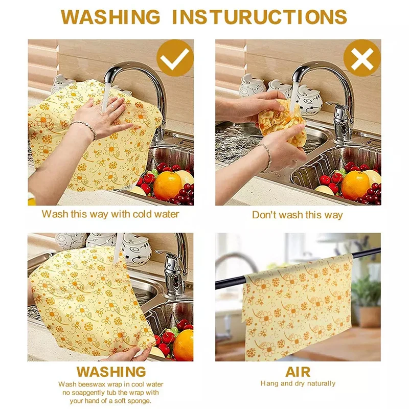 Пакеты для еды из пчелиного воска Многоразовые сэндвича сумка закусок