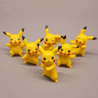 pokemon doll model pikachu cute small plastic ornaments 6 models multiple poses action figure toy