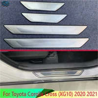 For Toyota Corolla Cross (XG10) 2020 2021 Stainless Steel Ouside Door Sill Panel Scuff Plate Kick Step Trim Cover Protector