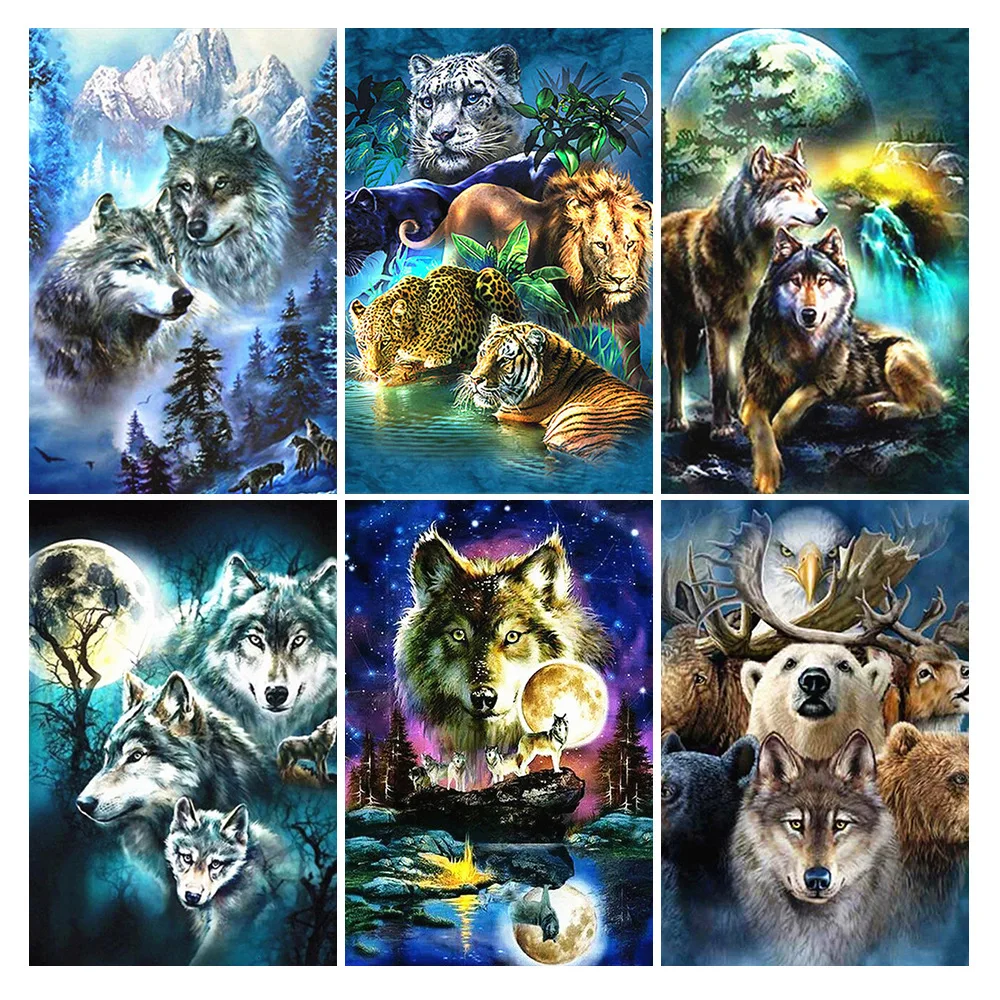 

SELILALI wOLF Animal Diy Living Room Decoration 5D Diamond Painting Art Embroidery Cross Stitch Kit Wall Stickers Mosaic Gift