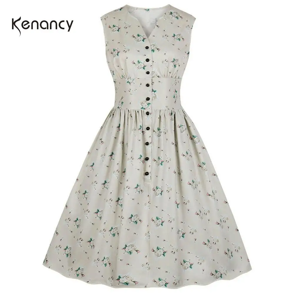 Женское винтажное платье с завышенной талией на пуговицах|Женские платья| |