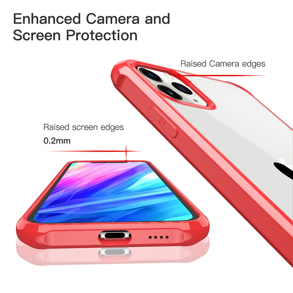 

Tempered Glass Phone Case For iPhone 11 Pro Max XR XS Max 6 6S 7 8 Plus X High Quality Clear Soft TPU Silicone Glass Phone Back