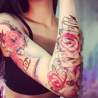 3d sexy flower temporary tattoos for body art painting arm legs tattoos sticker realistic fake black rose waterproof tattoos
