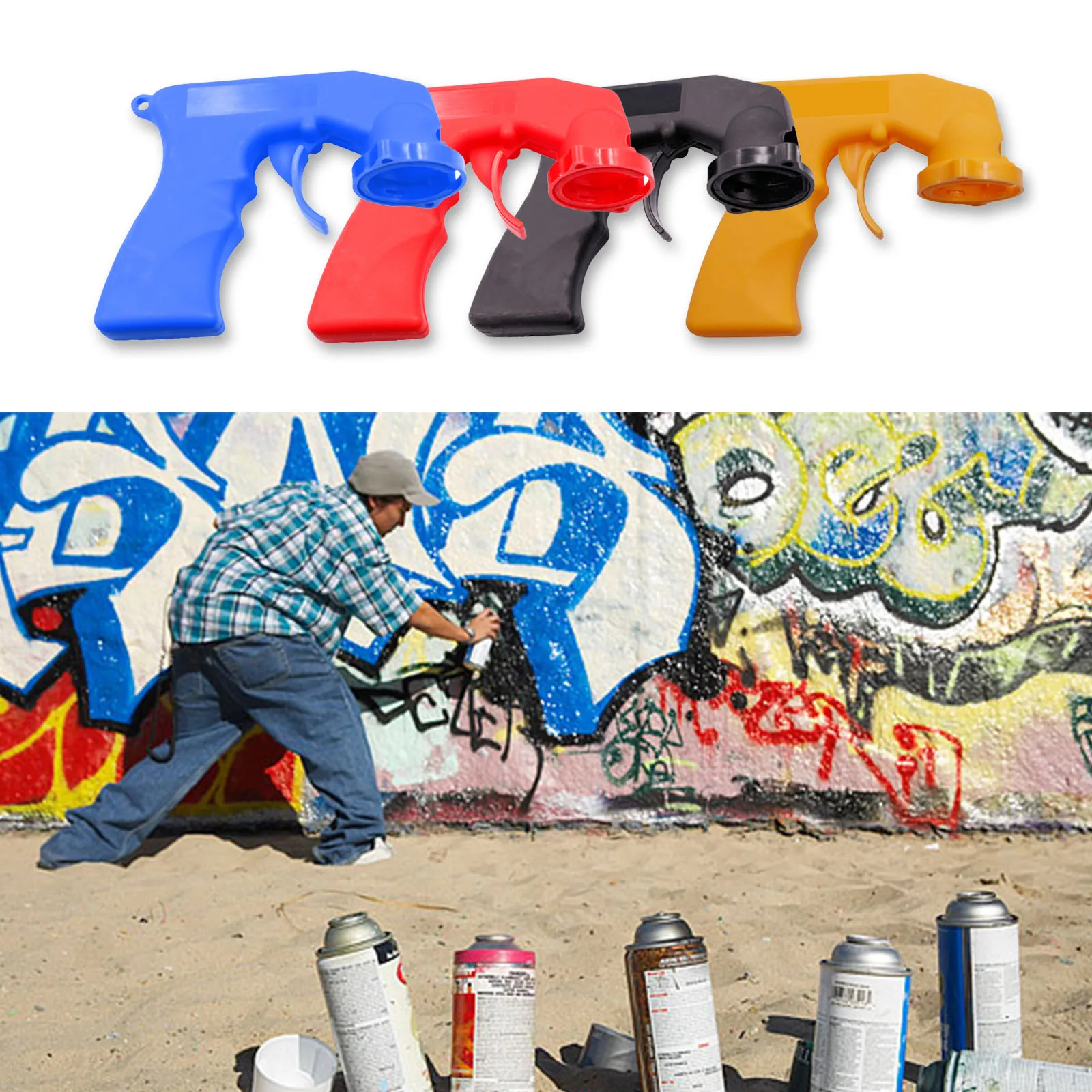 

Car Spray Paint Gun Handle Adapter Full Grip Handle Trigger Airbrush For Painting Auto Paint Polish Tools