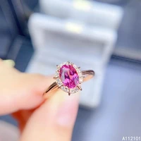 kjjeaxcmy fine jewelry s925 sterling silver inlaid natural pink topaz new girl luxury gemstone ring support test chinese style