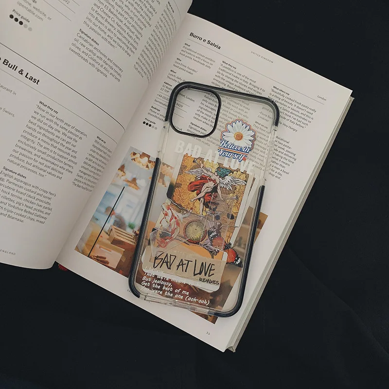 

Retro Art Trend Angel IPhone11ProMax/12Mini/XR/XS/X/8/7 Anti-drop Couple Transparent Silicone Mobile Phone Case Wholesale
