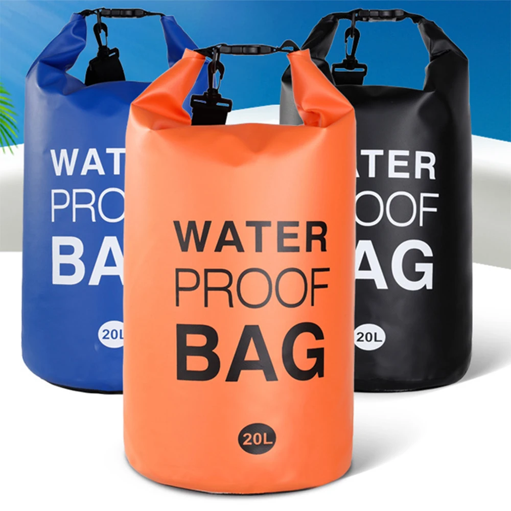 

5L 10L 15L 20L Outdoor Waterproof Bucket Bag Water Dry Backpack PVC Water Proof Drift River Trekking Bags Beach Swim Wading 009