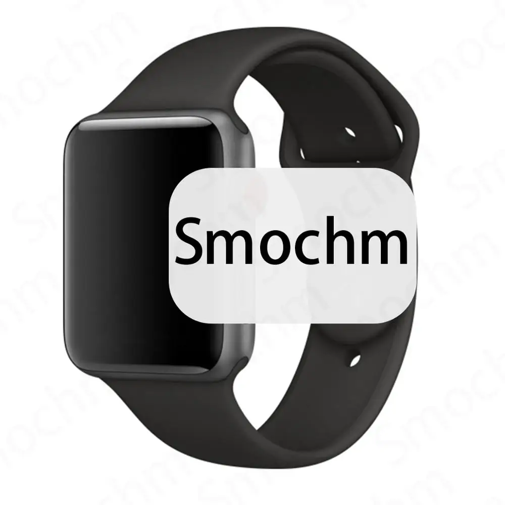 Smochm IWO 8 Plus 1:1 MTK2502C Беспроводное зарядное устройство Bluetooth Смарт часы обновление IWO 9 IWO8 Smartwatch 44 мм серия 4 для Apple Watch - Цвет: Black BlackSilicon