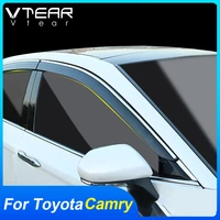 vtear window visor frame decoration car waterproof trim cover exterior rain shield accessories parts for toyota camry 2018 2020