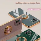 Автомобильный Магнитный чехол-подставка с кольцом с покрытием для Xiaomi Mi11 Mi11i Mi 11i 11 Lite 11 Lite Ultra Pro 5G, силиконовый чехол для телефона с защитой от падения