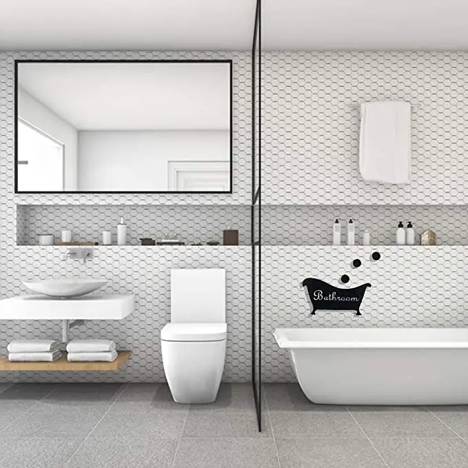 3D зеркала стены Стикеры Ванная комната двери вход для входа в обои настенные