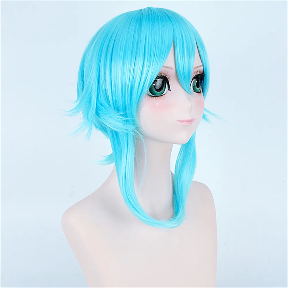 50 см короткий ледяной синий парик меч искусство онлайн косплей Синон/Асада Сино