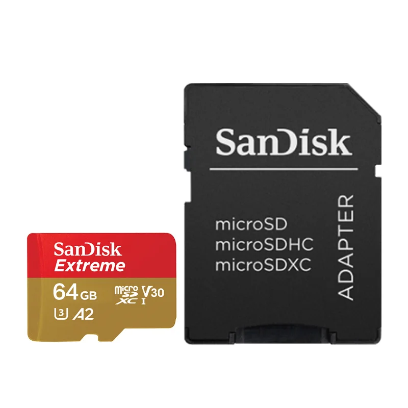 Карта Micro SD SanDisk 16 ГБ 32 ГБ MicroSDHC карта памяти 64 Гб 128 ГБ 200 ГБ 256 Гб 400 Гб MicroSDXC EXTREME PRO V30 U3 4K UHD TF карты - Емкость: red golden 64GB