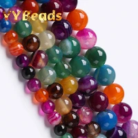 natural mixed colors stripes agates beads multicolor stripes agates round beads for jewelry making bracelets 15 4 6 8 10 12mm