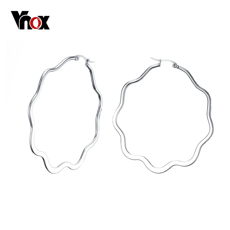 Vnox уникальный Серьги-кольца для Для женщин женский хип-хоп панк Нержавеющая