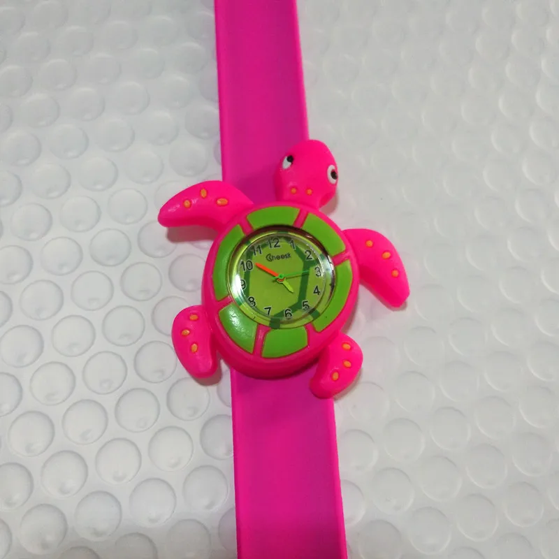Turtle rose Детские часы 3d мультфильм игрушки прекрасный подарок аниме потрепанные наручные часы Аниме потрепанные часы силиконовый ремешок Детские Кварцевые часы - Цвет: Turtle rose