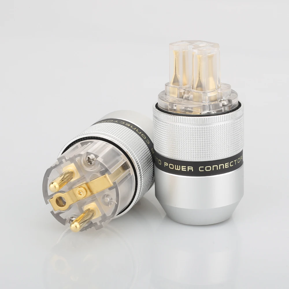 Аудио Алюминий 24K позолоченные Schuko EU разъем + IEC гнездовой разъем|iec female plug|female plugiec